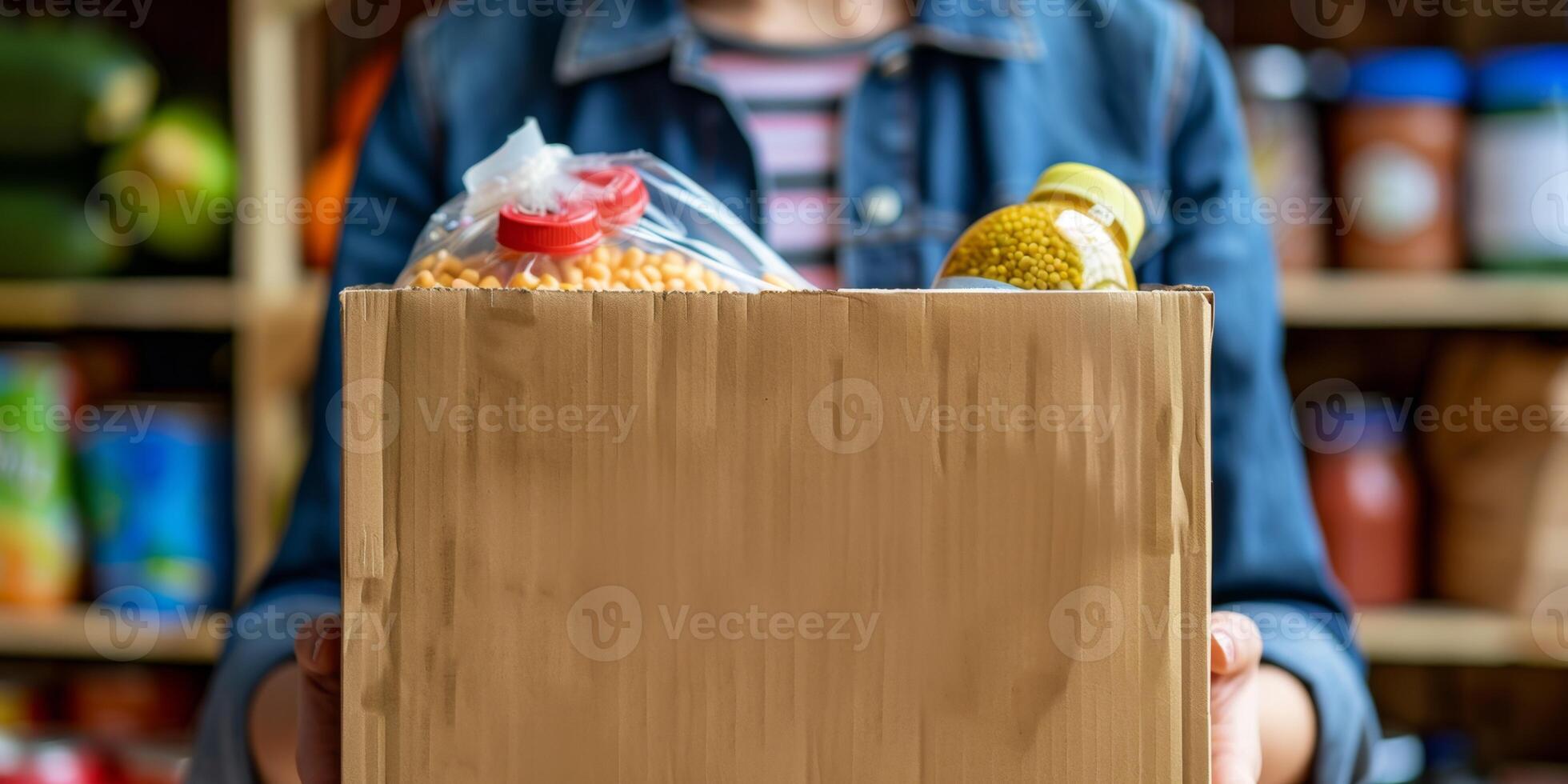 donating food boxes to help those in need photo