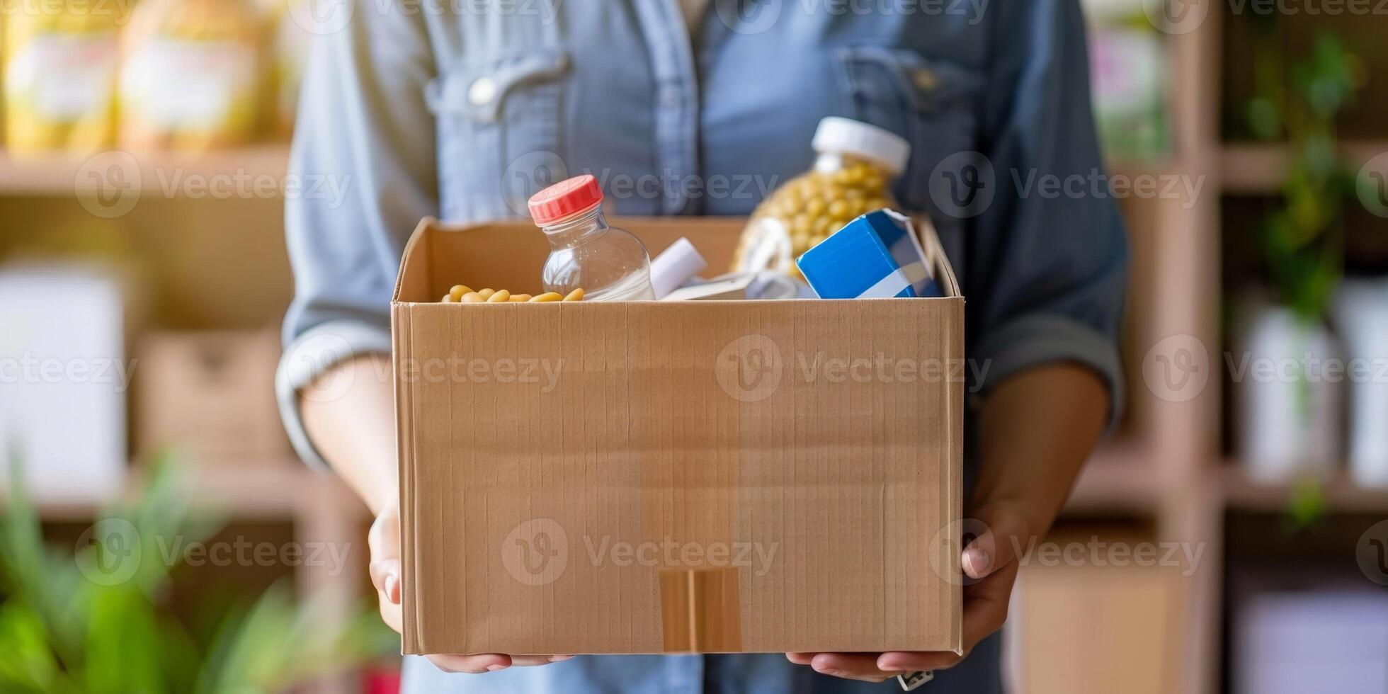 donating food boxes to help those in need photo