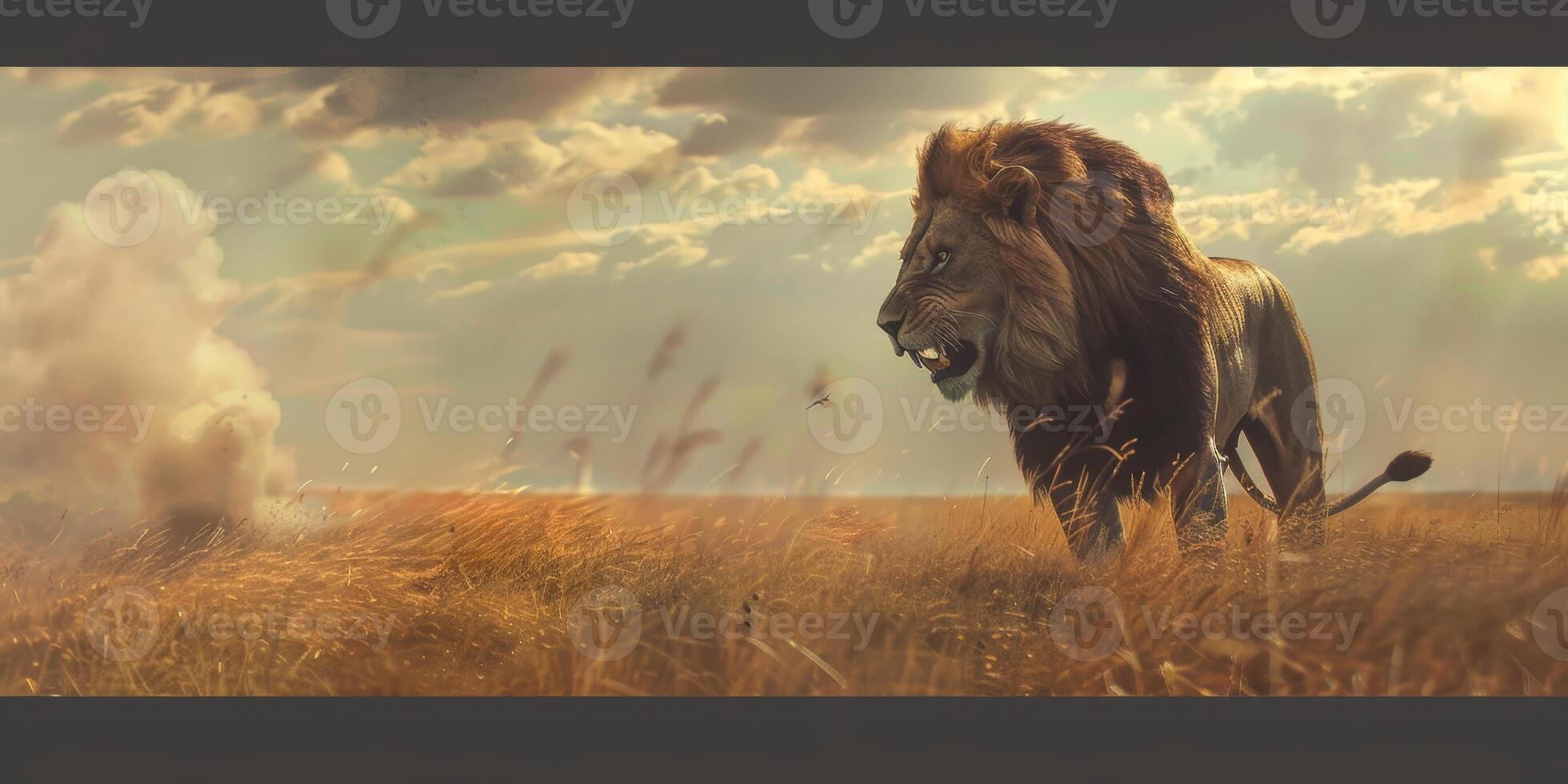 lions in the wild Savannah photo