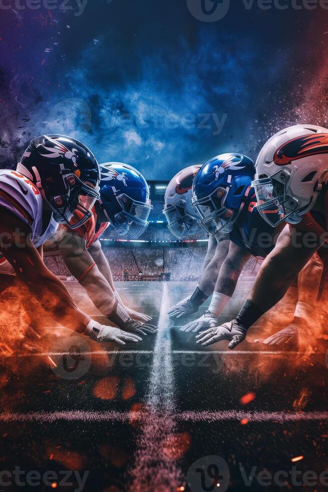 American football players on the field photo