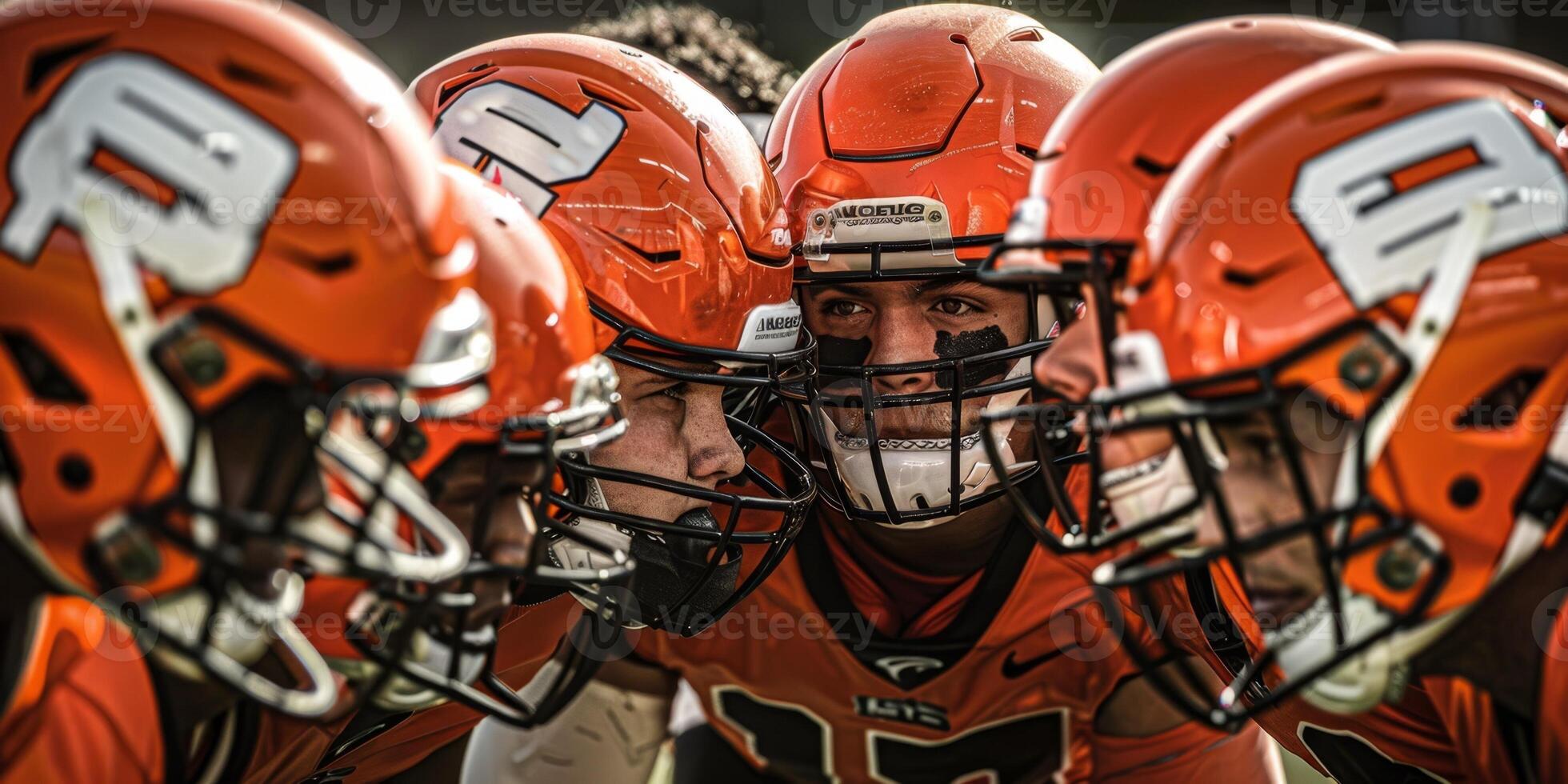 American football players on the field photo