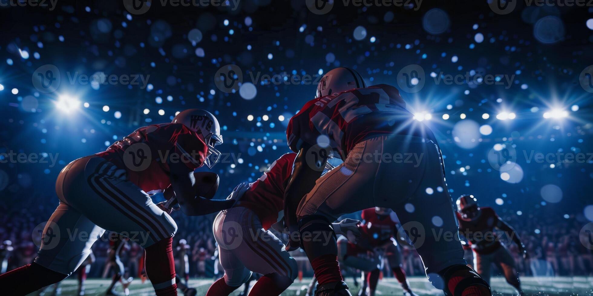 American football players on the field photo