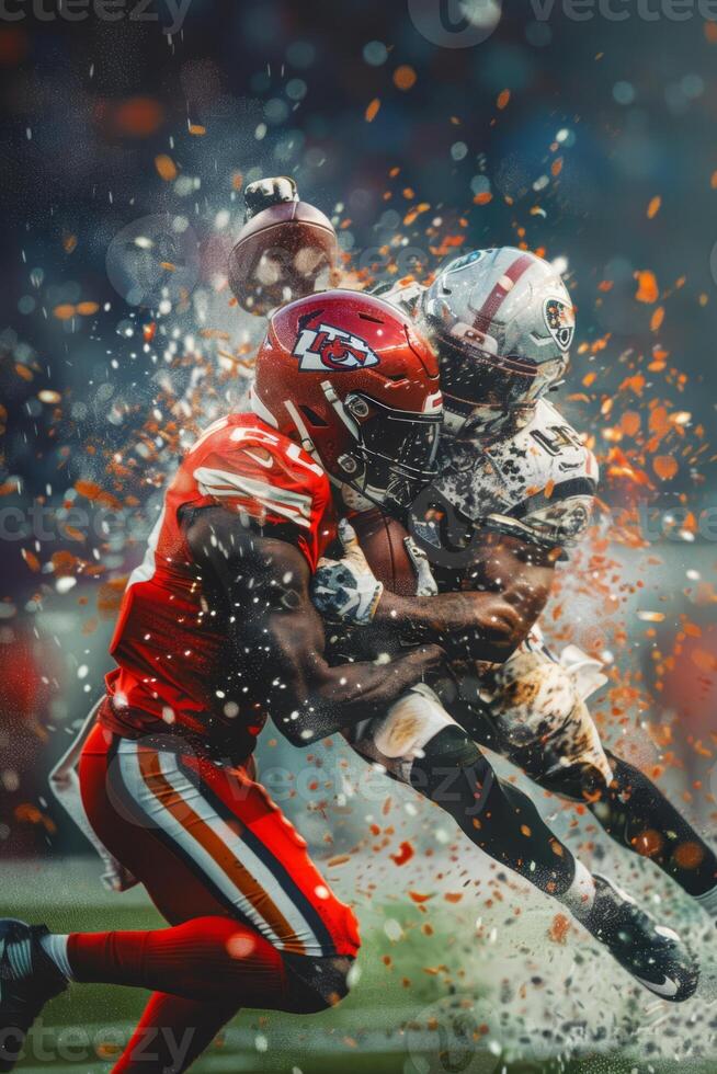 American football players on the field photo