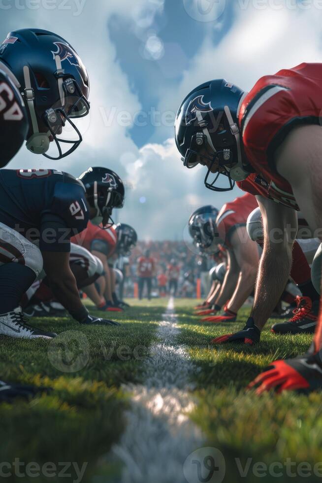 American football players on the field photo