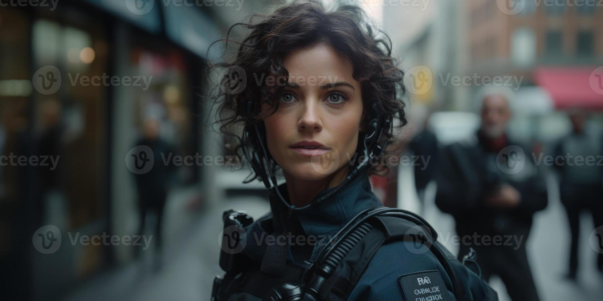 policeman on a city street portrait photo