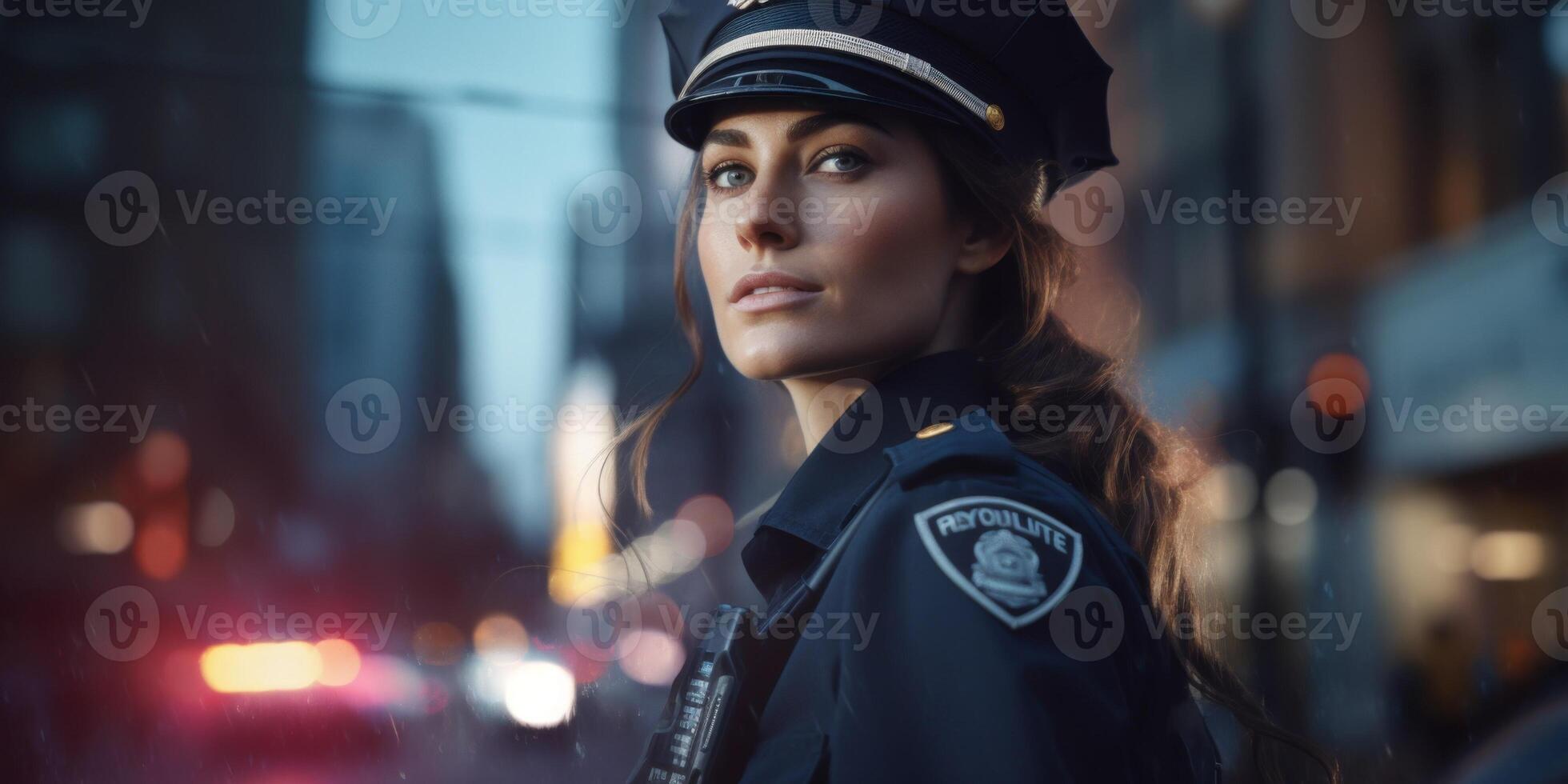 policeman on a city street portrait photo