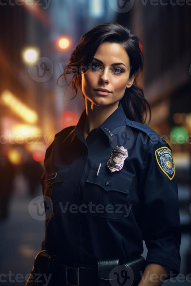 policeman on a city street portrait photo
