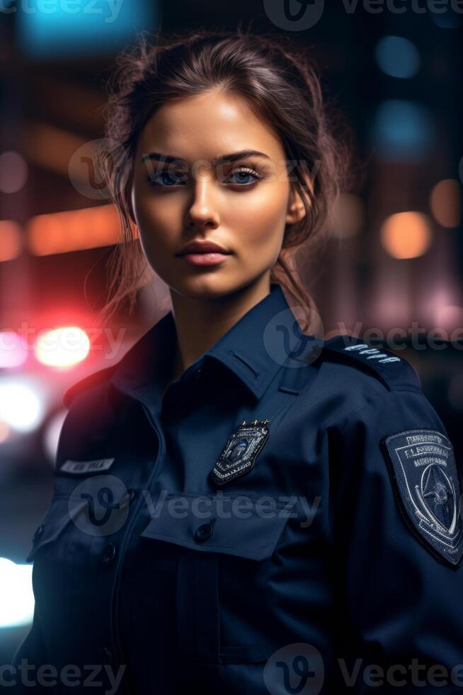 policeman on a city street portrait photo