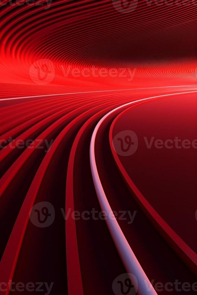 Red running track at the stadium photo