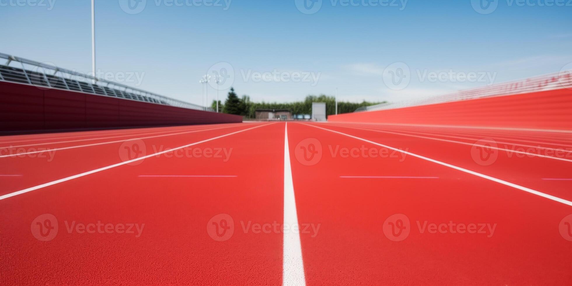 rojo corriendo pista a el estadio foto