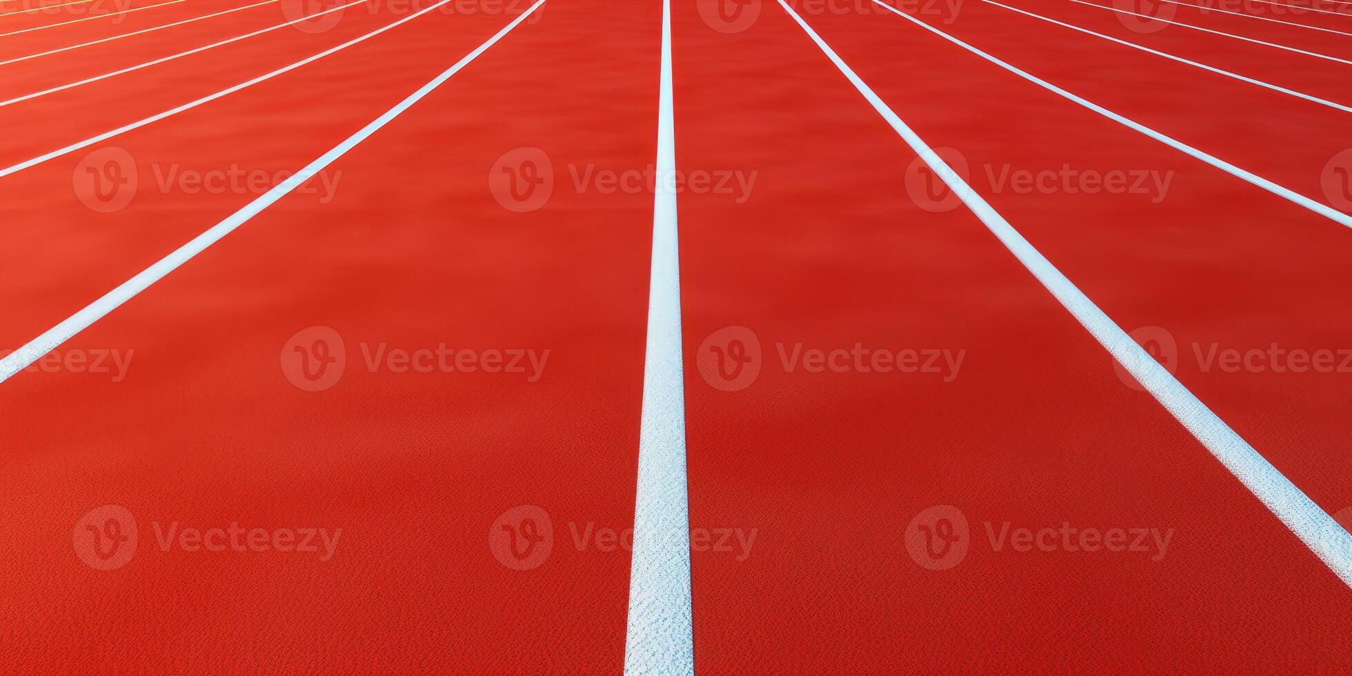 Red running track at the stadium photo