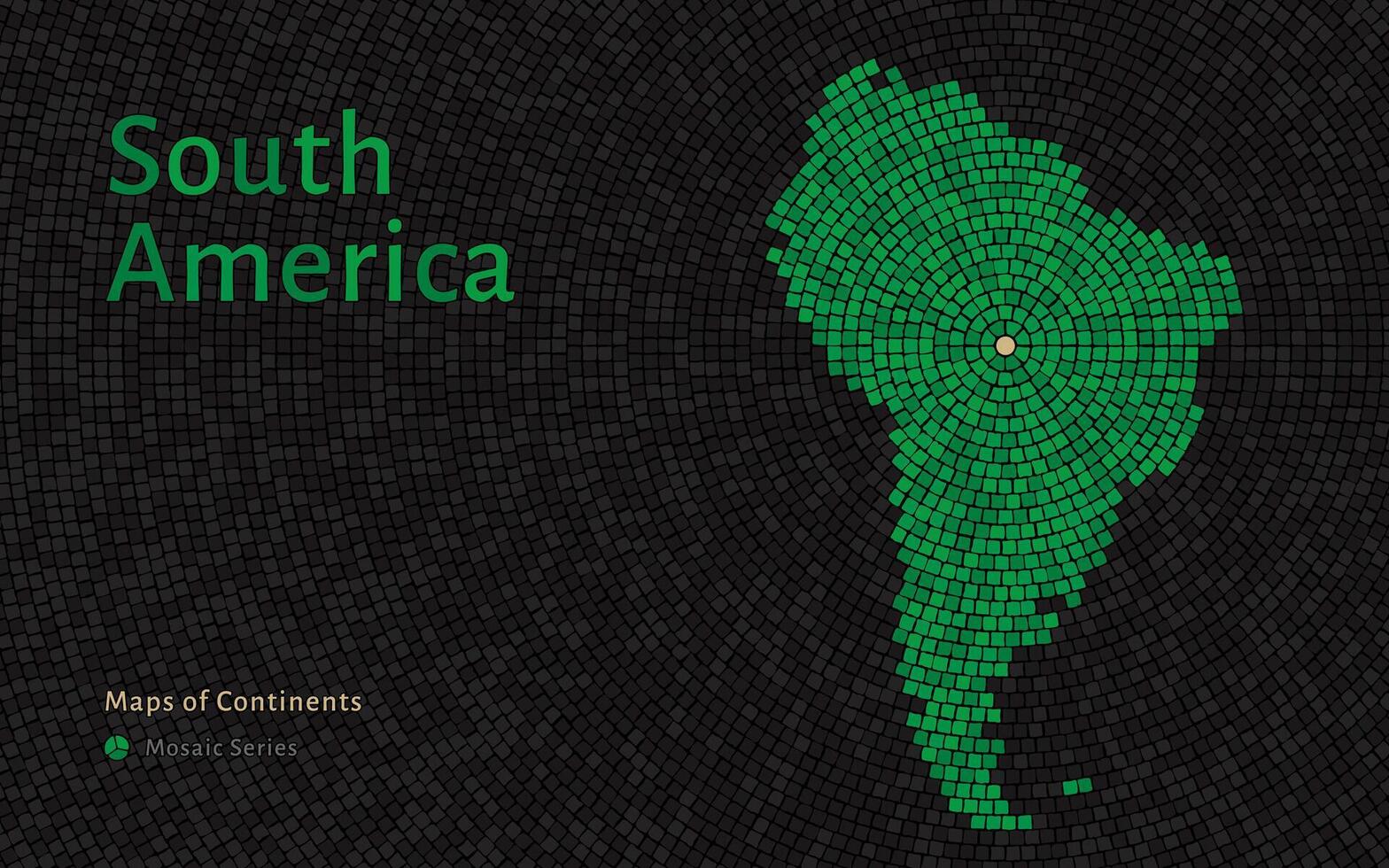 South America Map Shown in a Mosaic Pattern vector