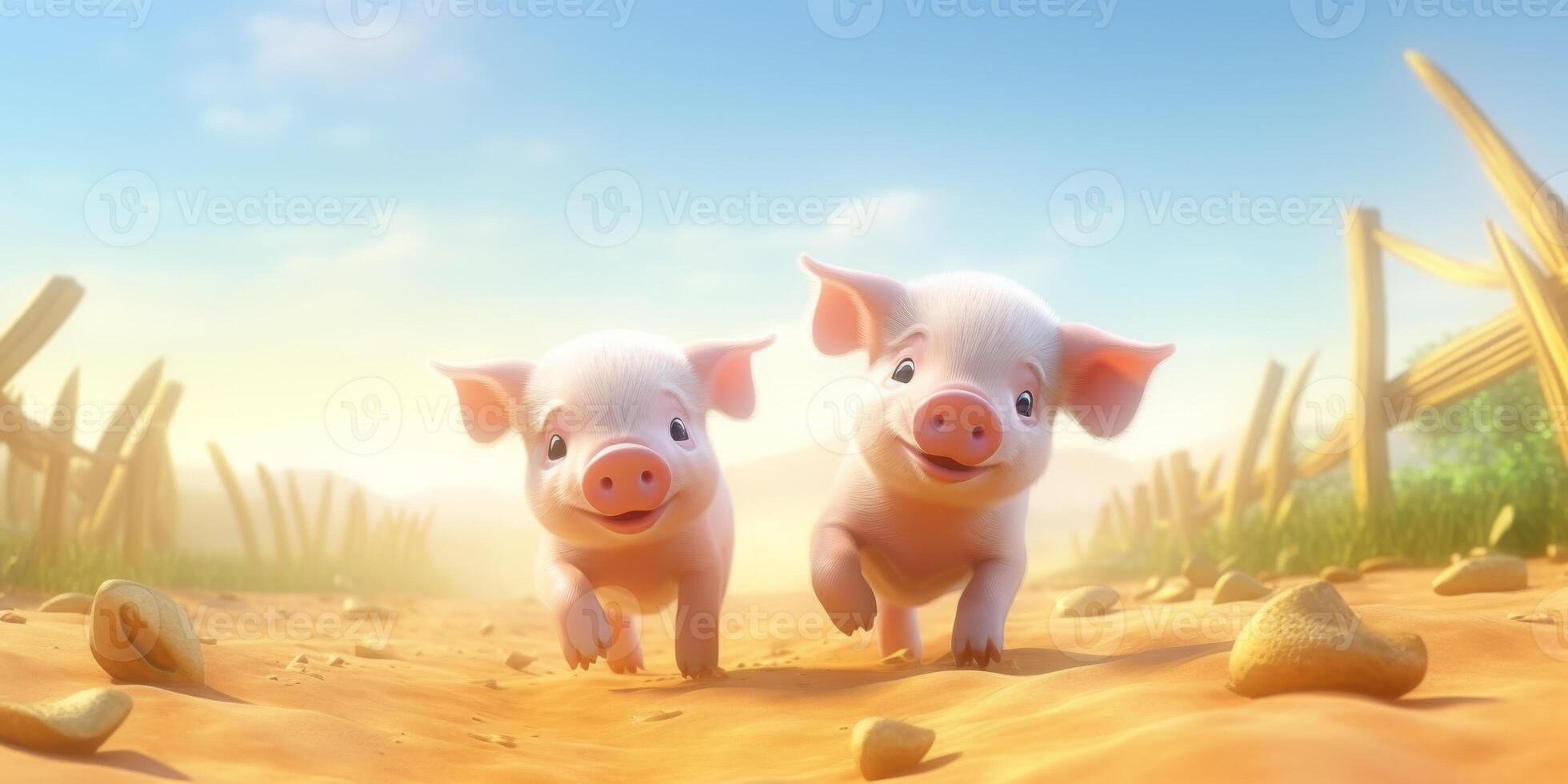 piglets in a pigsty photo