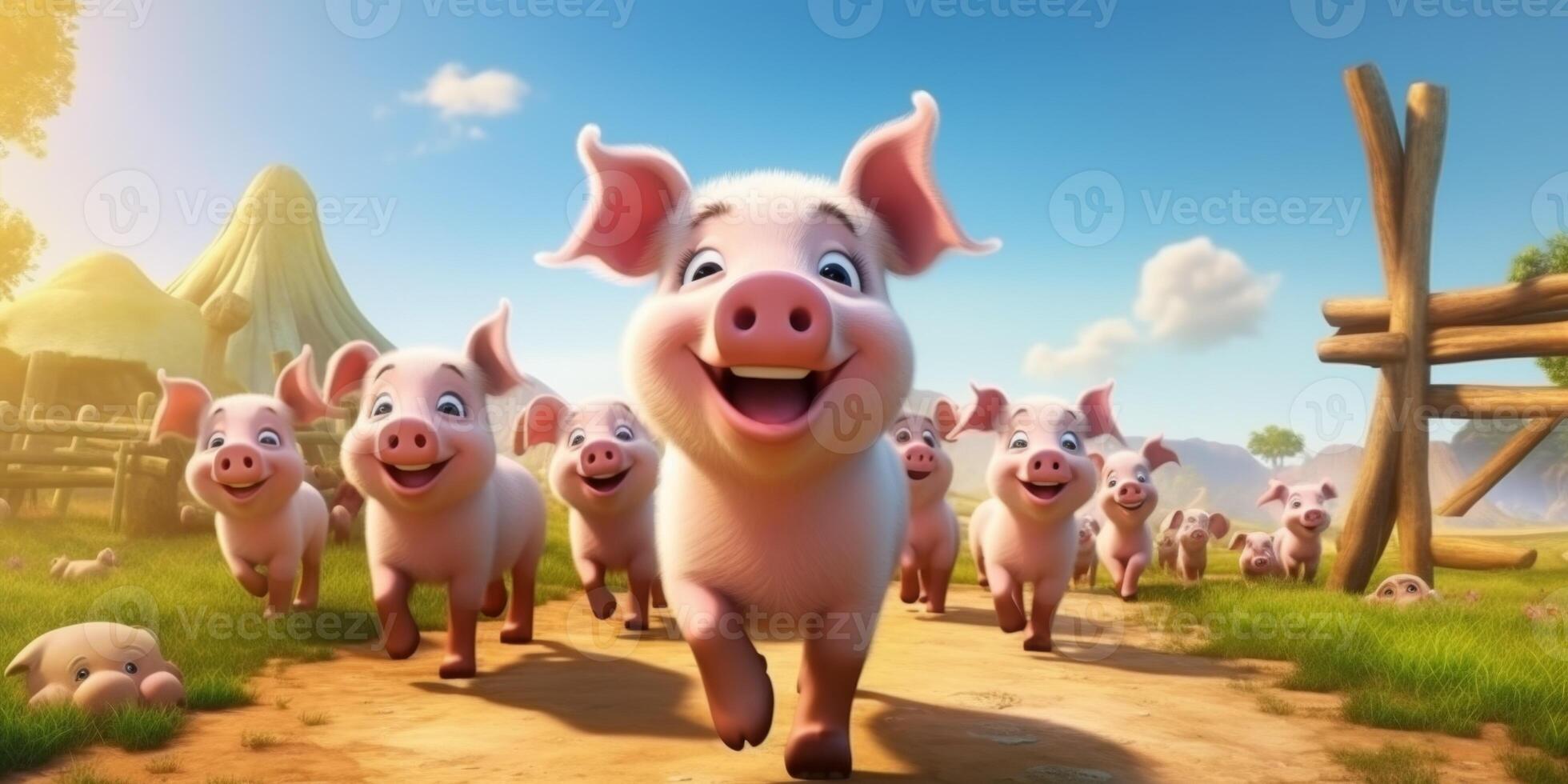 piglets in a pigsty photo