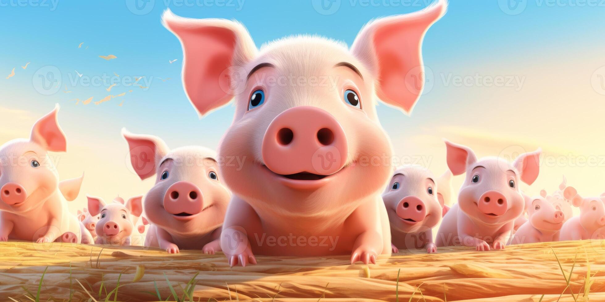 piglets in a pigsty photo