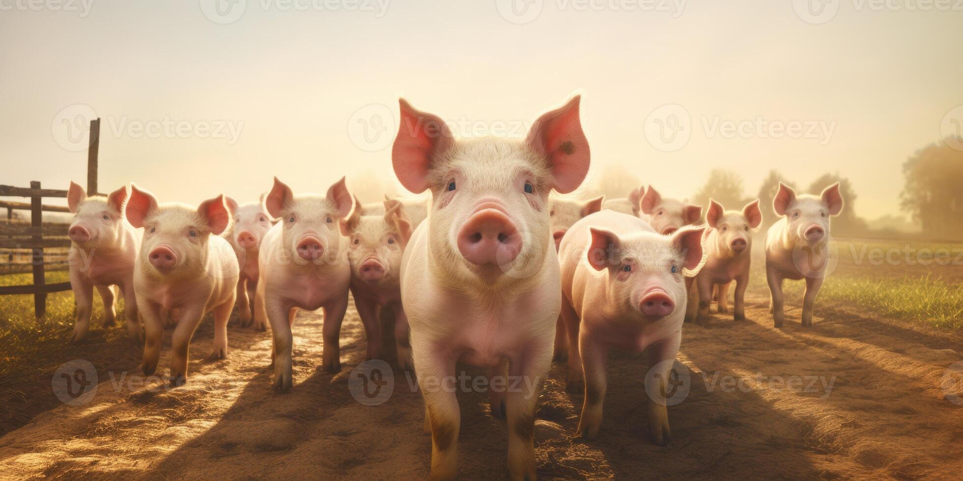 piglets in a pigsty photo