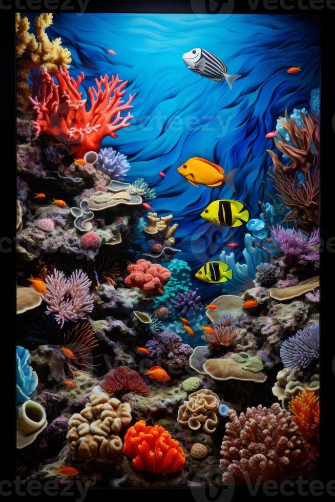underwater world fish corals photo