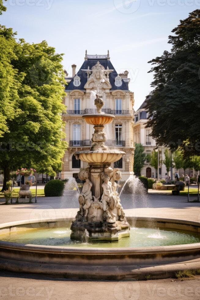 fountain in the city park photo