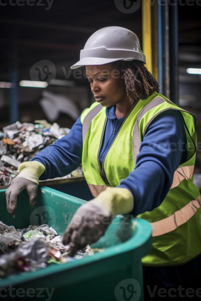 waste sorting and recycling photo