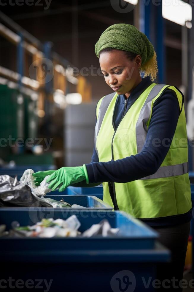 waste sorting and recycling photo