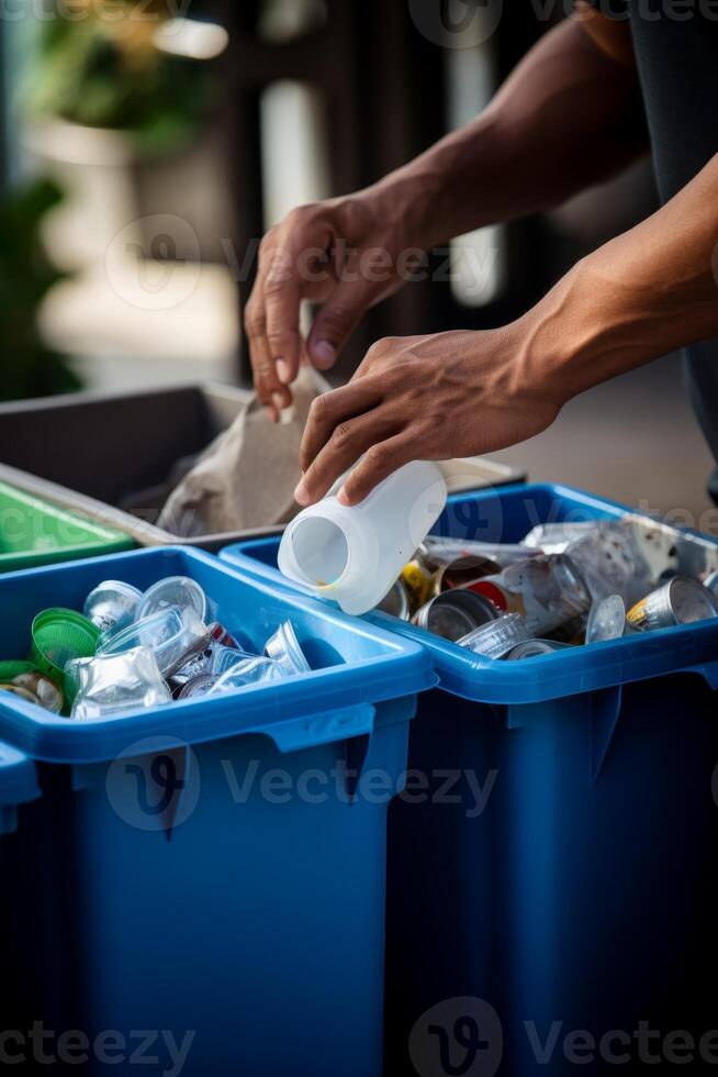 waste sorting and recycling photo