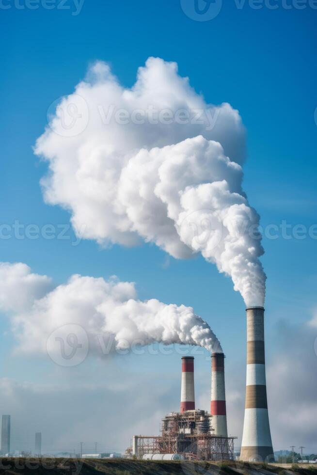 industrial plant high chimneys smoke photo