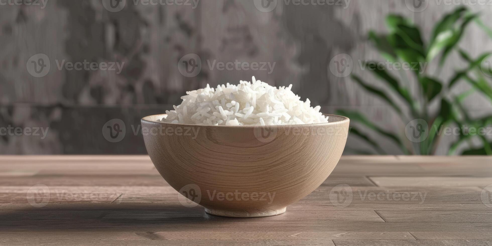 boiled rice with herbs photo