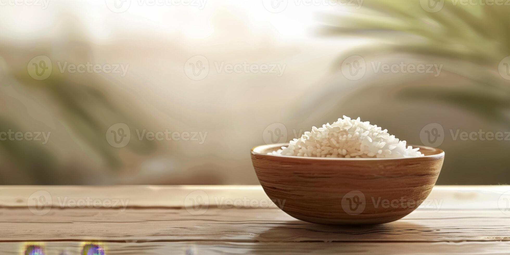 boiled rice with herbs photo