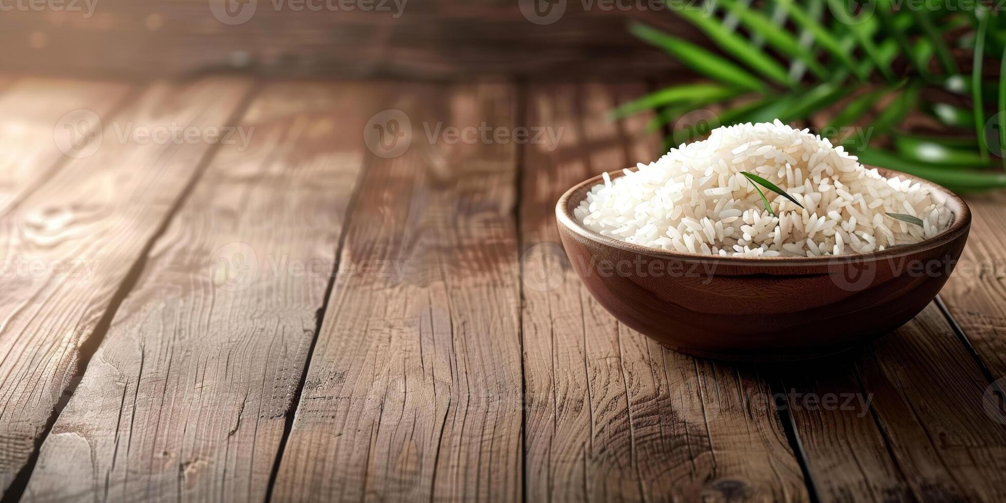 boiled rice with herbs photo