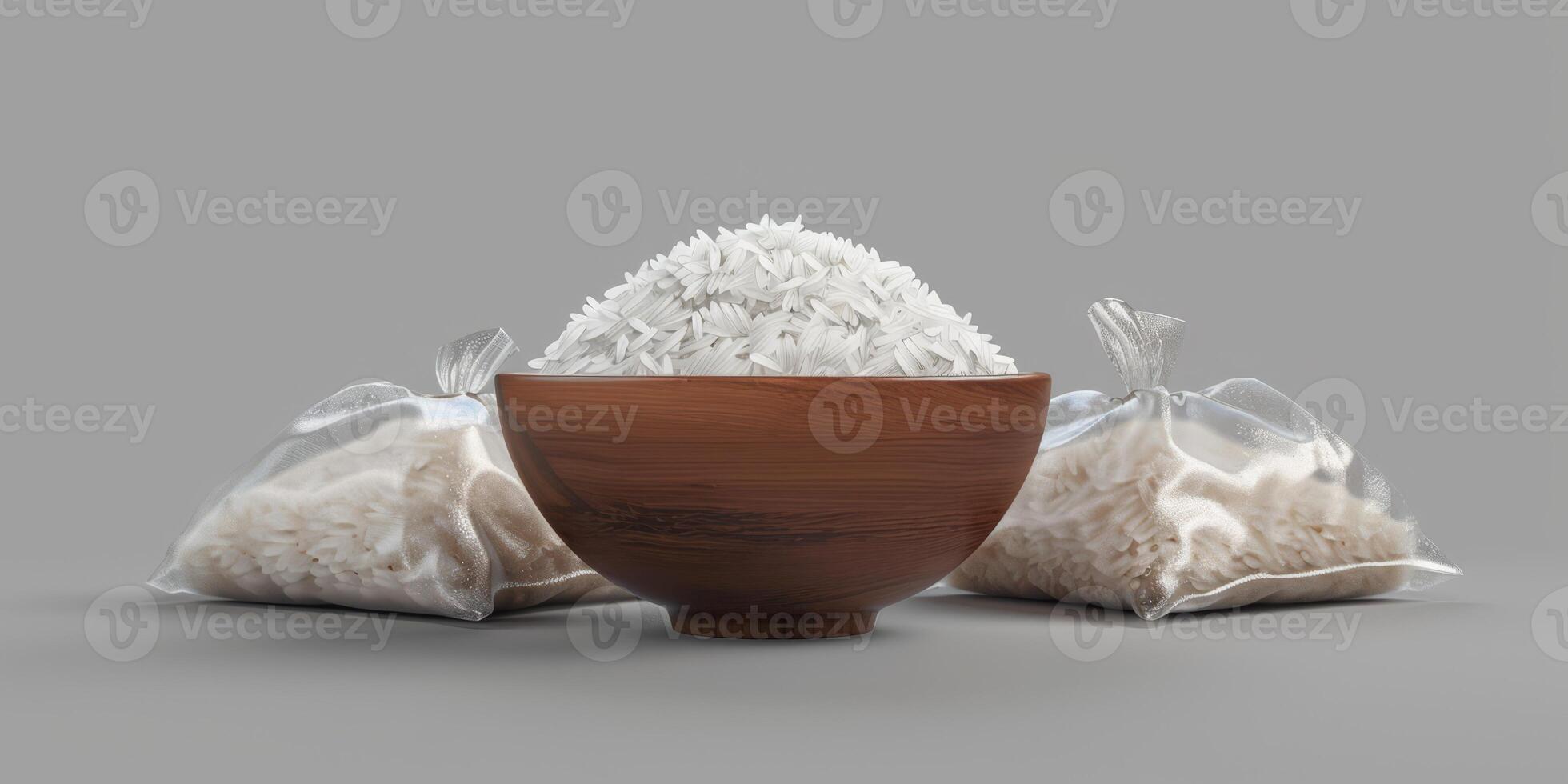 boiled rice with herbs photo