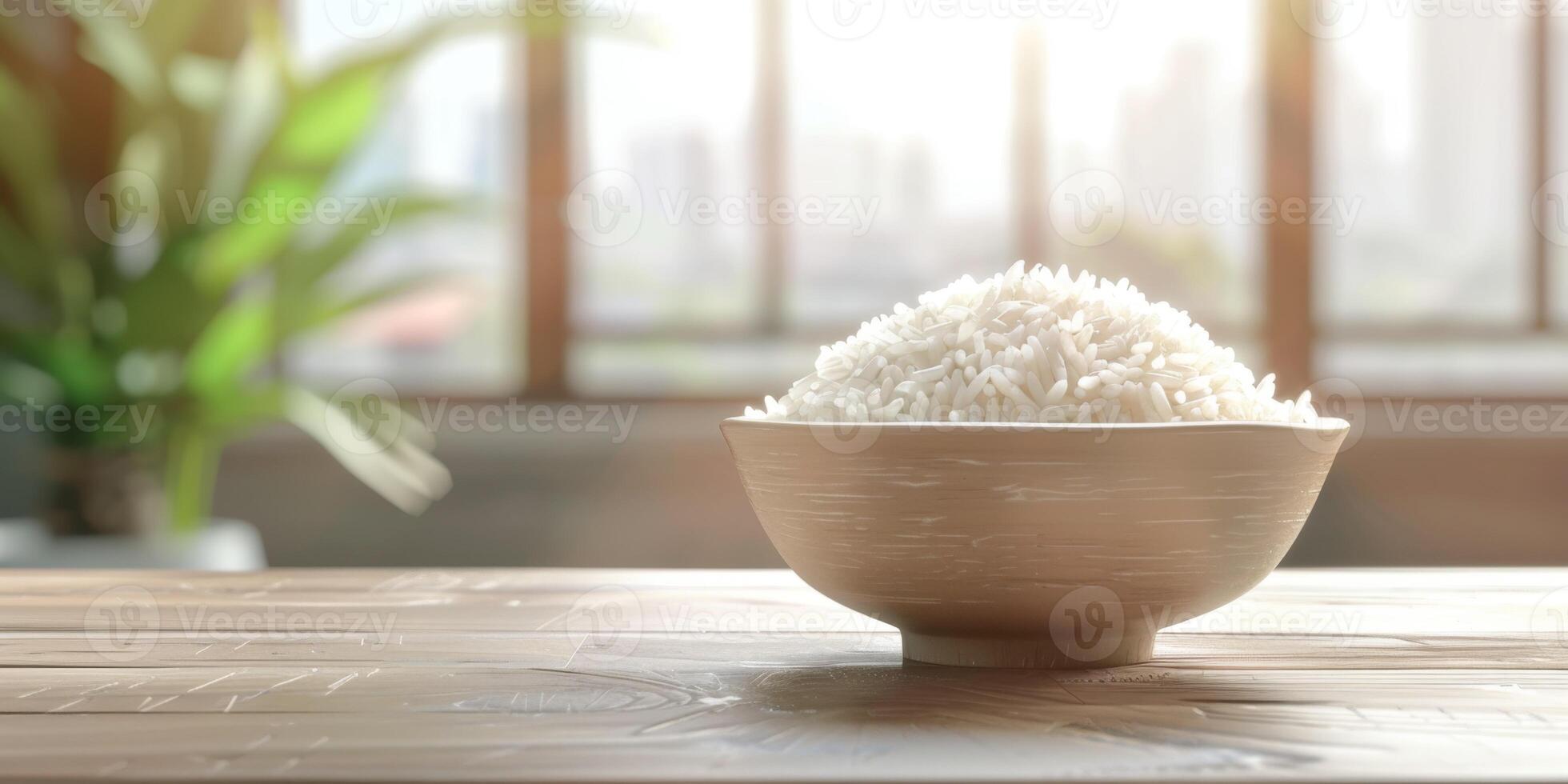 boiled rice with herbs photo