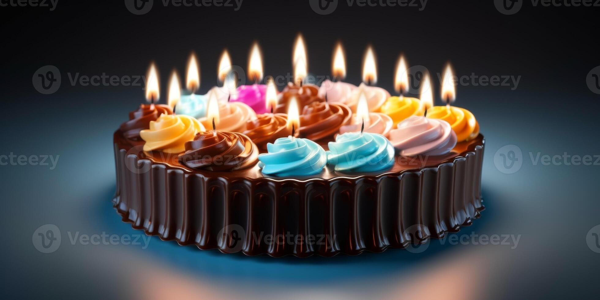 birthday cake with candles photo
