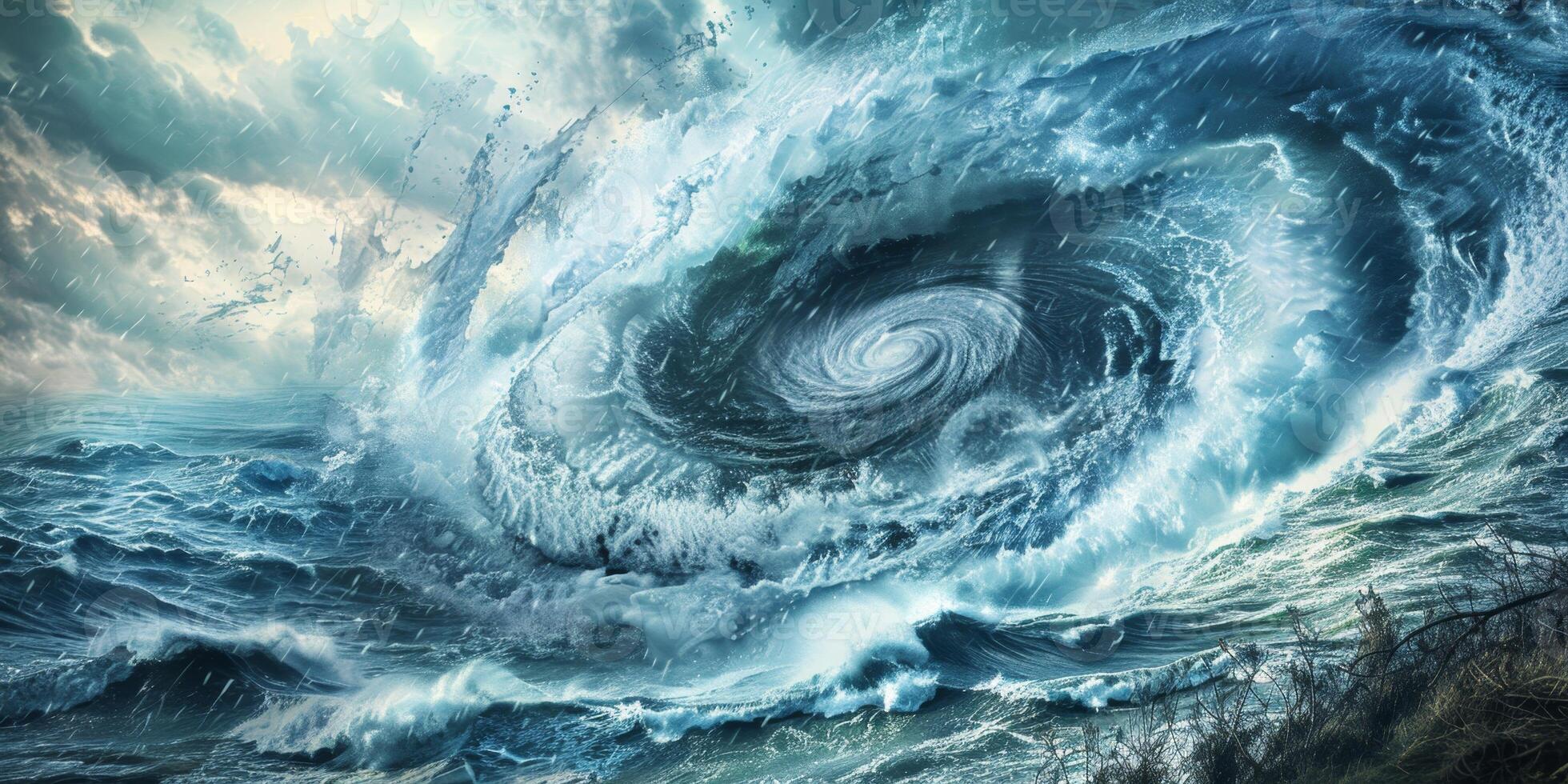 cyclone view from Earth orbit photo