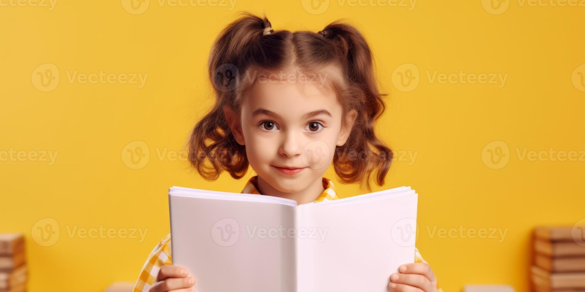 child with backpack and books back to school photo