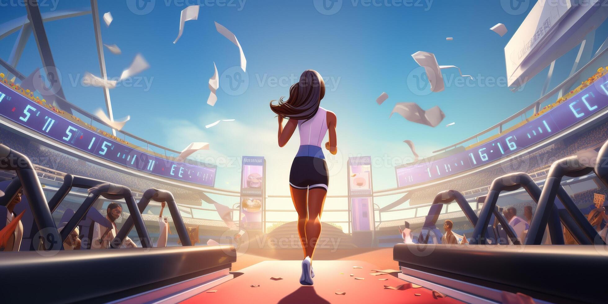 treadmill at the stadium photo