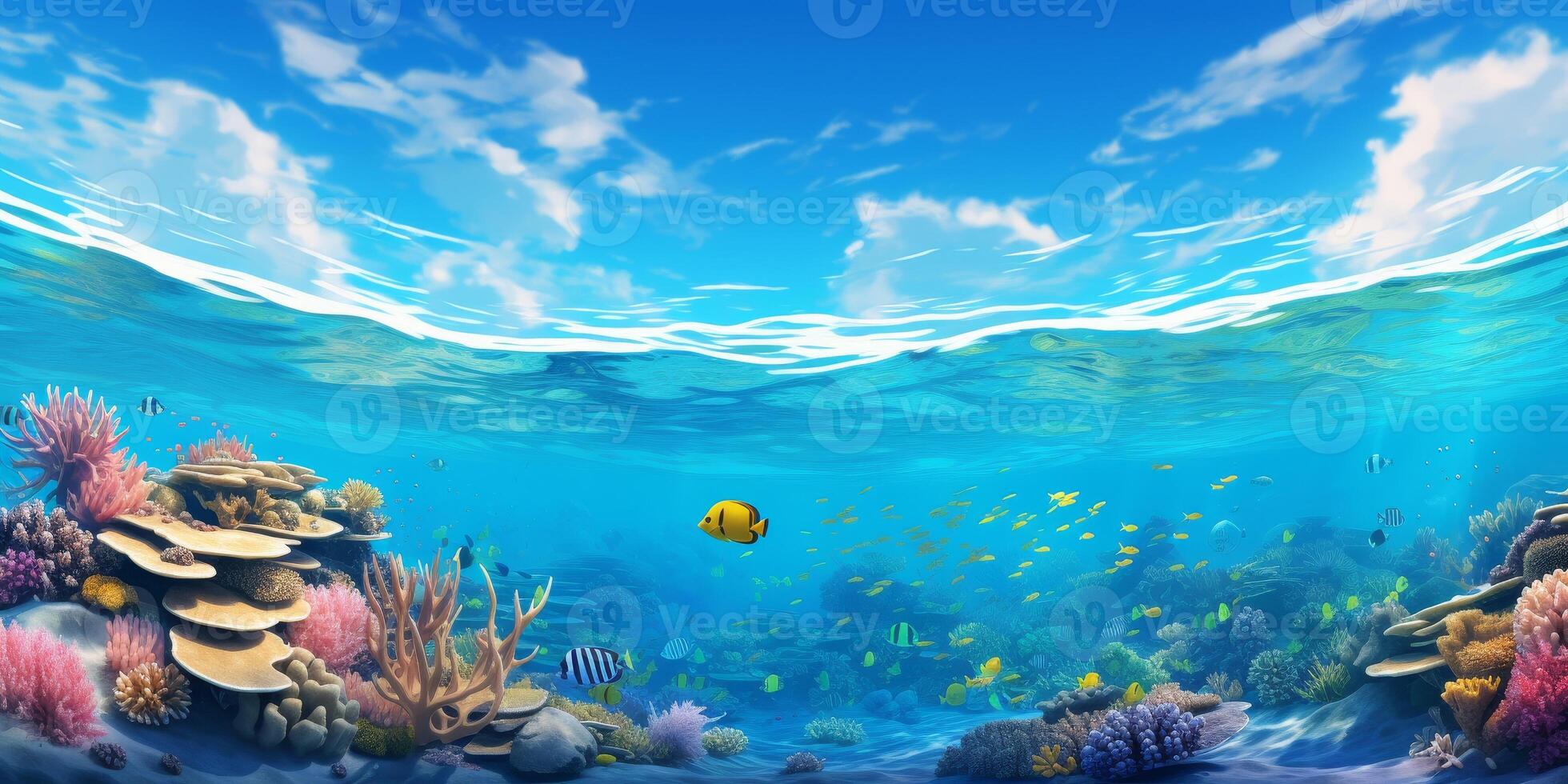 underwater world corals fish photo