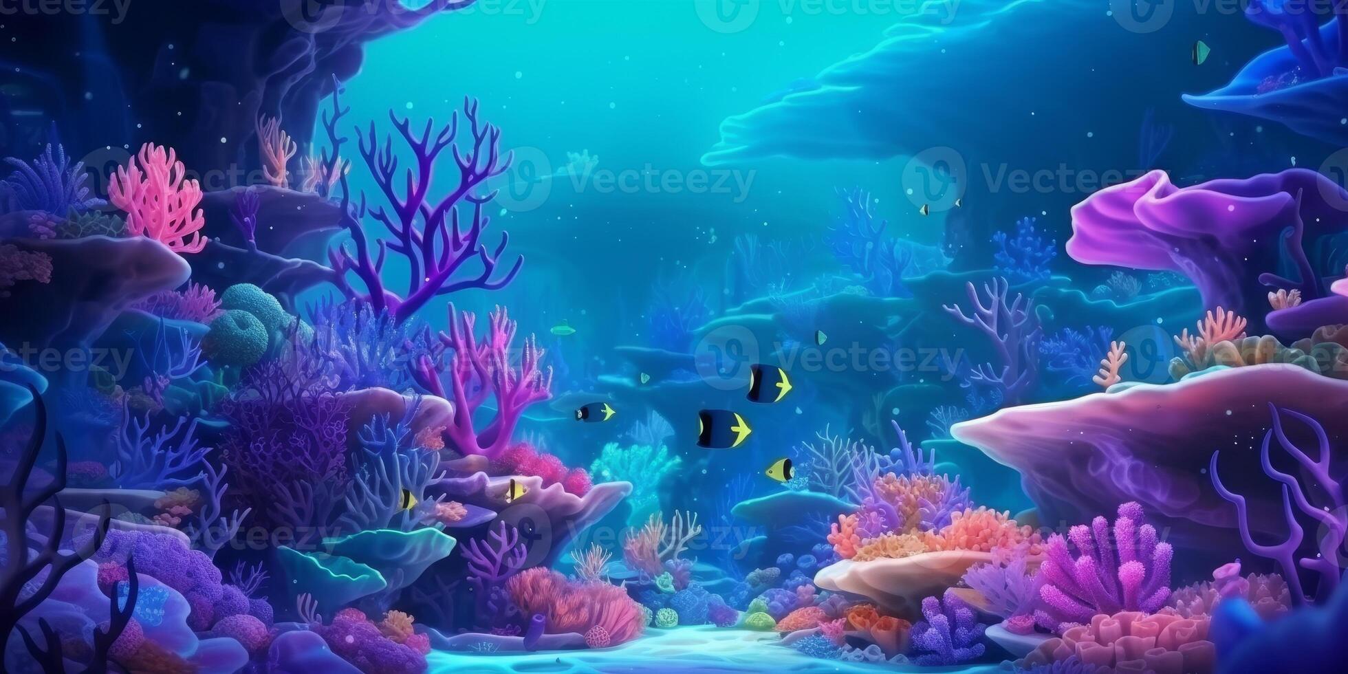 underwater world corals fish photo