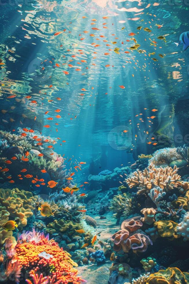 underwater world corals fish photo