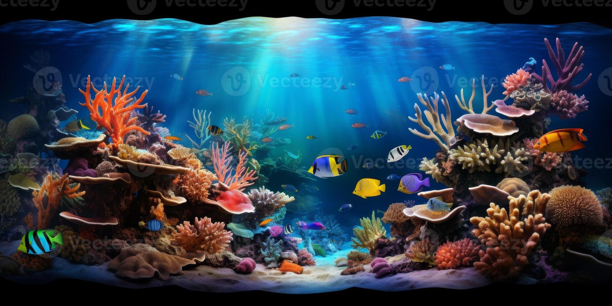 underwater world corals fish photo