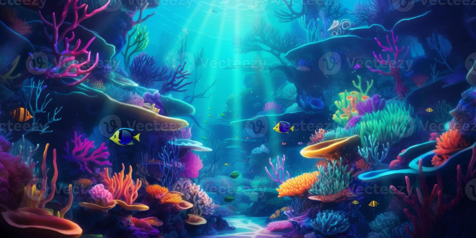 underwater world corals fish photo