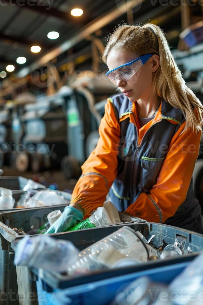 waste sorting and recycling photo