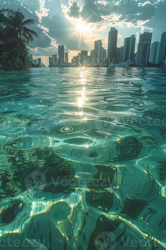 Flooded streets of the city photo