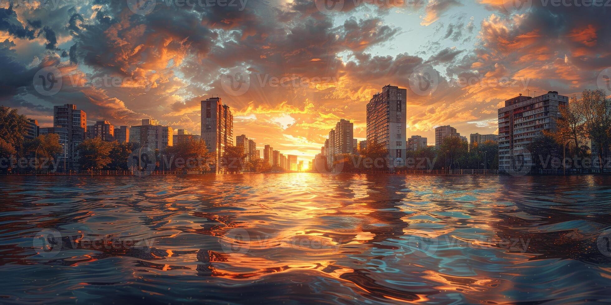 Flooded streets of the city photo
