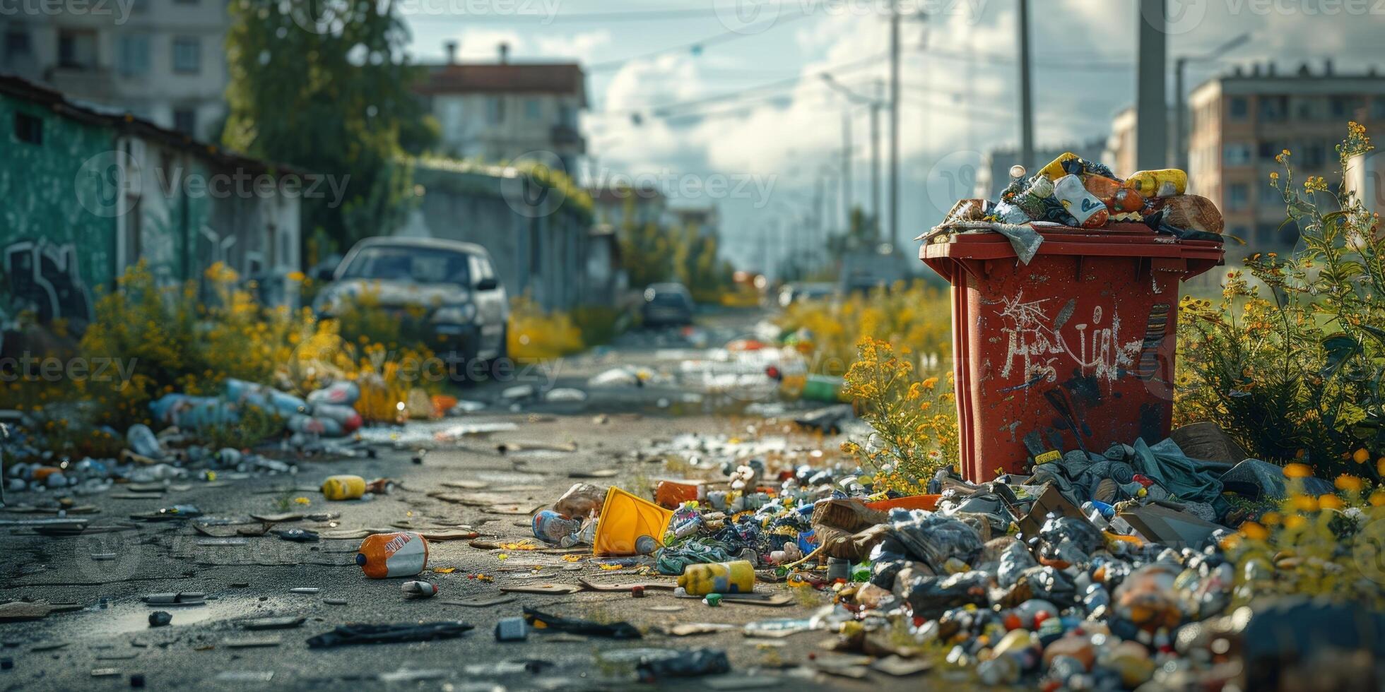 Flooded streets of the city photo
