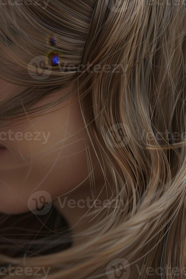 woman's silky and healthy hair portrait photo