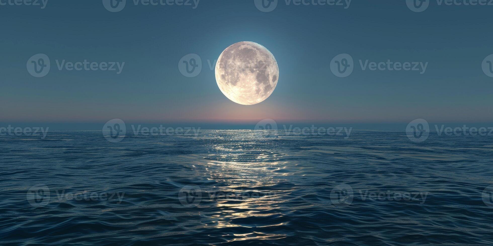 full moon OCEAN photo