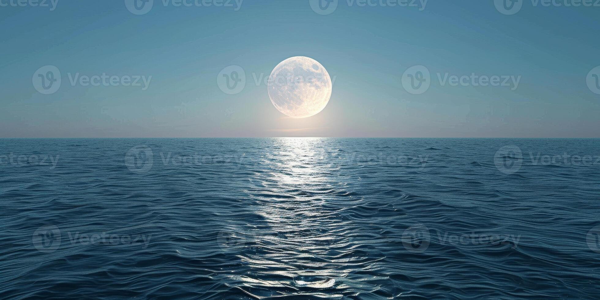 full moon OCEAN photo
