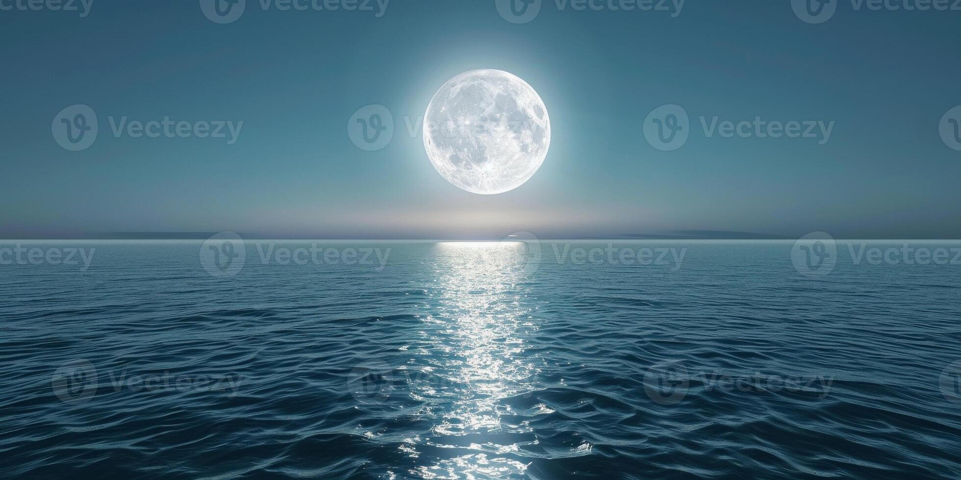 full moon OCEAN photo