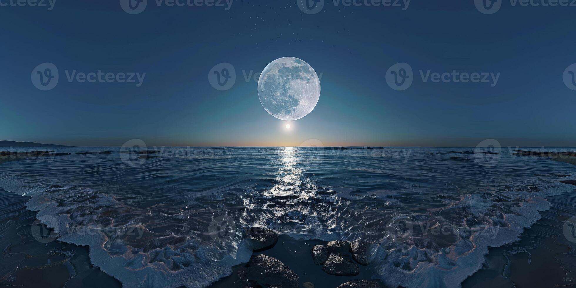 full moon OCEAN photo