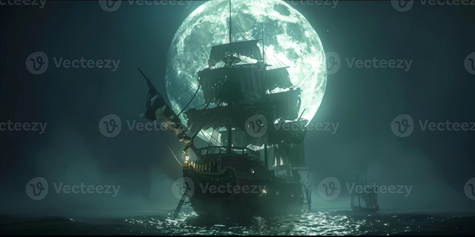 full moon OCEAN photo